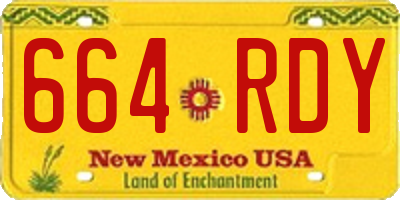 NM license plate 664RDY