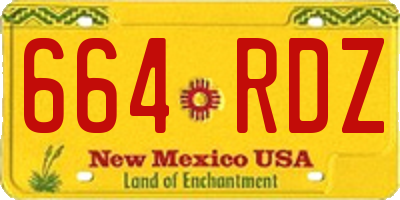 NM license plate 664RDZ