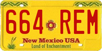 NM license plate 664REM