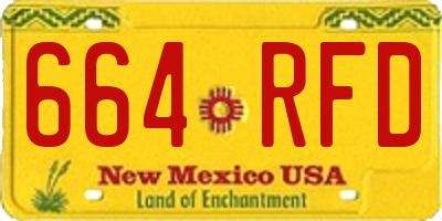 NM license plate 664RFD
