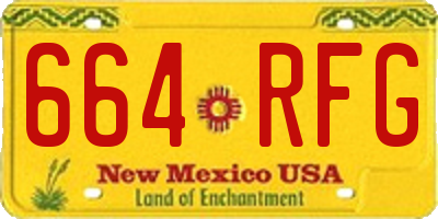 NM license plate 664RFG
