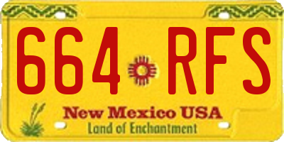 NM license plate 664RFS