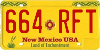 NM license plate 664RFT