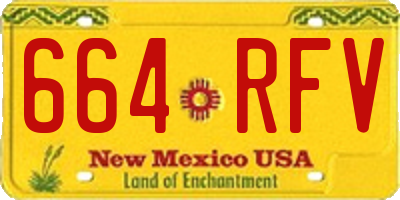 NM license plate 664RFV