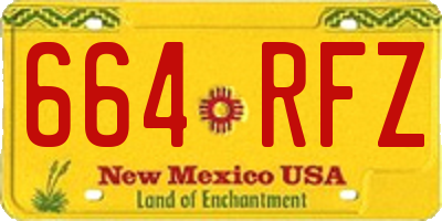 NM license plate 664RFZ