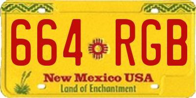 NM license plate 664RGB