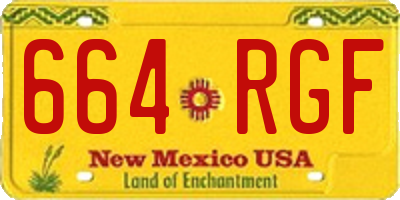 NM license plate 664RGF