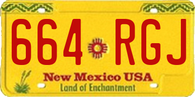 NM license plate 664RGJ