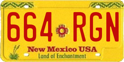 NM license plate 664RGN