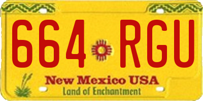 NM license plate 664RGU