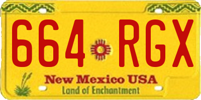 NM license plate 664RGX