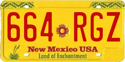 NM license plate 664RGZ
