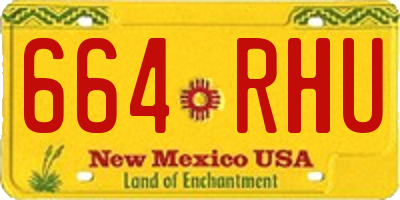 NM license plate 664RHU