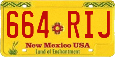 NM license plate 664RIJ