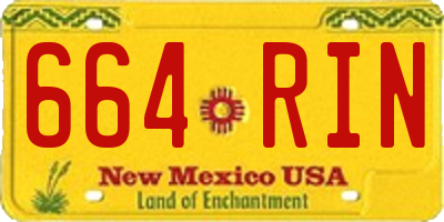 NM license plate 664RIN