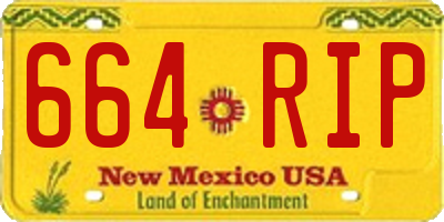 NM license plate 664RIP