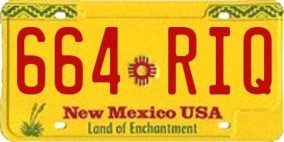NM license plate 664RIQ