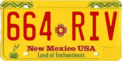 NM license plate 664RIV