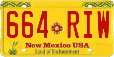 NM license plate 664RIW