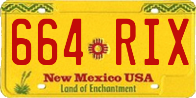NM license plate 664RIX