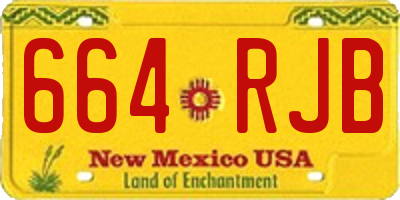 NM license plate 664RJB