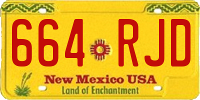 NM license plate 664RJD