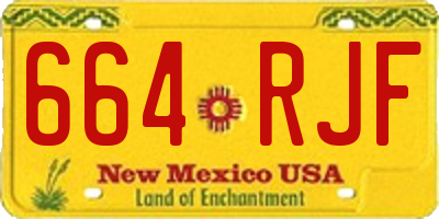 NM license plate 664RJF
