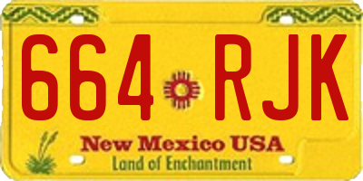 NM license plate 664RJK