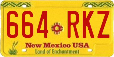 NM license plate 664RKZ