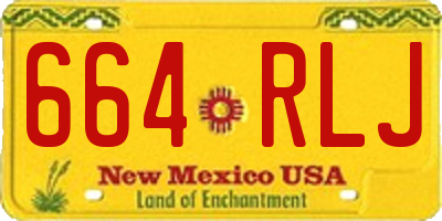 NM license plate 664RLJ