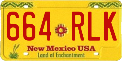 NM license plate 664RLK