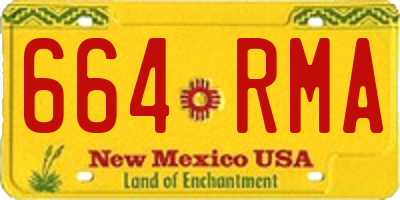 NM license plate 664RMA