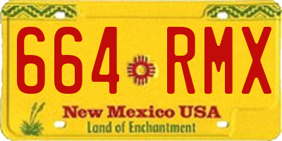 NM license plate 664RMX