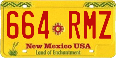 NM license plate 664RMZ
