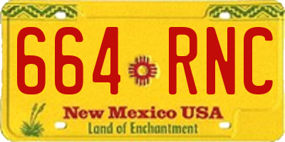 NM license plate 664RNC