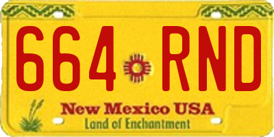 NM license plate 664RND