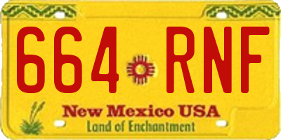 NM license plate 664RNF
