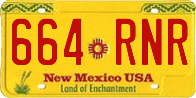 NM license plate 664RNR