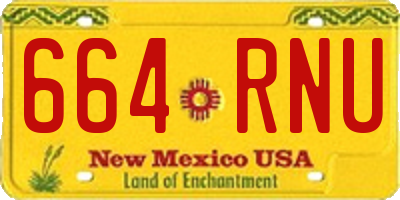 NM license plate 664RNU