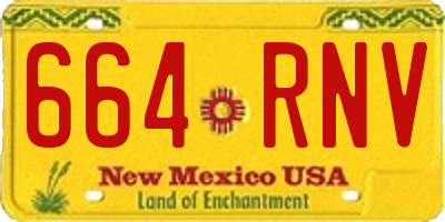 NM license plate 664RNV
