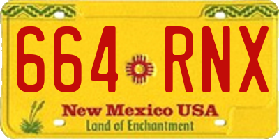 NM license plate 664RNX