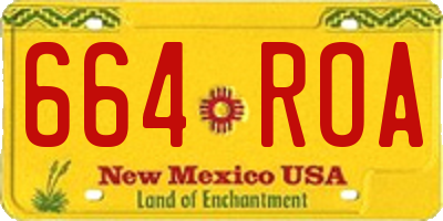 NM license plate 664ROA