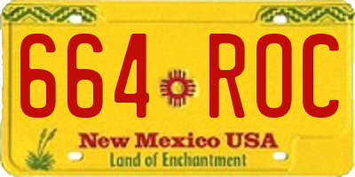 NM license plate 664ROC