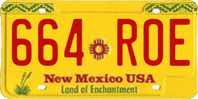 NM license plate 664ROE