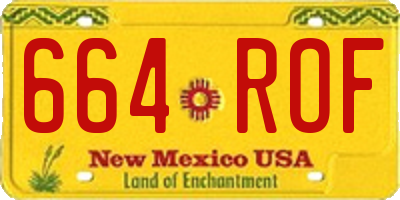 NM license plate 664ROF