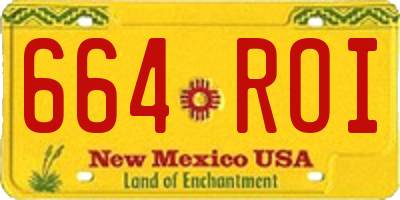 NM license plate 664ROI
