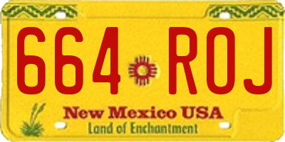 NM license plate 664ROJ