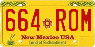 NM license plate 664ROM
