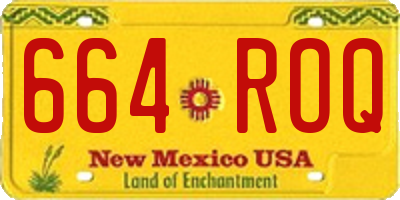 NM license plate 664ROQ