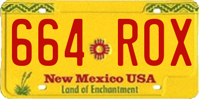 NM license plate 664ROX